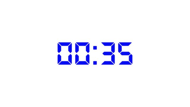 Countdown Digital Clock Animation 40 to 0 second Countdown digital clock timer icon.Animation of glowing 40 to 0 second countdown timer. minute stopwatch , analog clock icon animation. 4k video