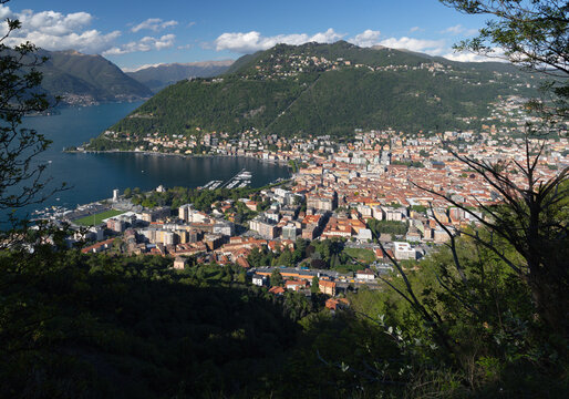 Como - The look to city among the mountains and lake Como.