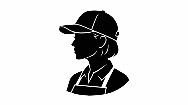 Silhouette of a woman wearing a cap