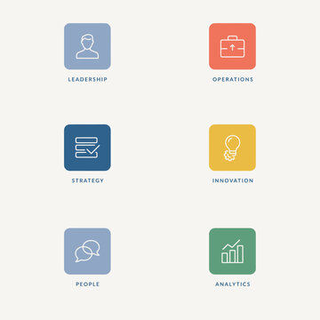 Business Core Competencies Icon Set