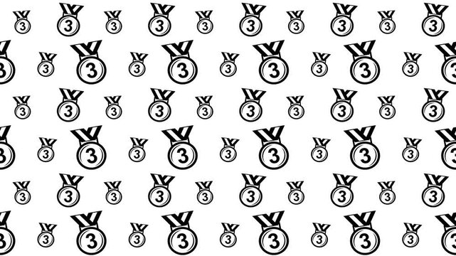 Seamless Pattern of 4K 3rd Place Medals for Award Graphic Backgrounds