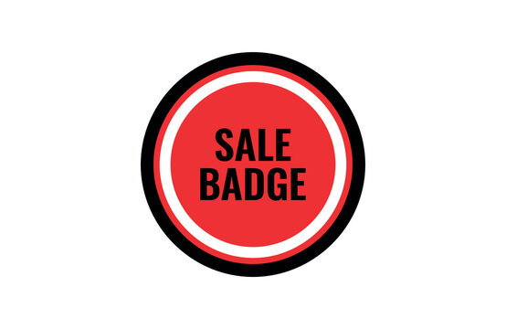 Red sale badge circular stamp with white border red circle discount sign retail label promo tag