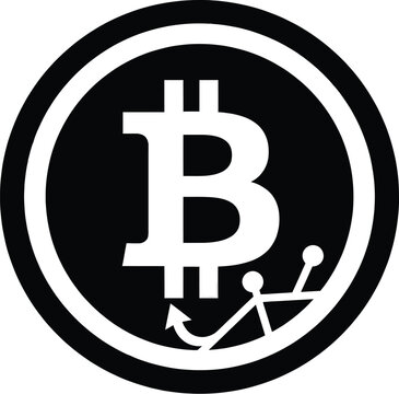Cryptocurrency bitcoin coin icon with vector node editing anchor paths