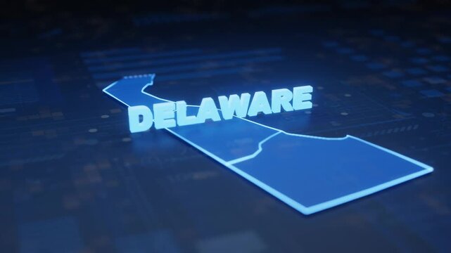 Delaware State Map Geographic Outline