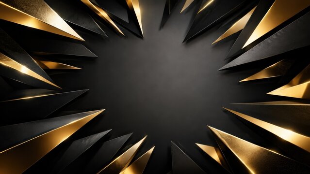 Black and gold 3d star frame with copy space