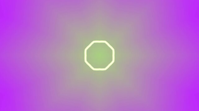 Abstract Glowing Star Pulsing on Purple and Lime Green Gradient Background
