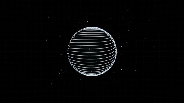 Abstract Quantum Gravity Sphere & Spacetime Grid Loop Seamless Loop...