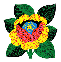 Obraz premium PNG Colorful stylized flower illustration with bold leafy petals