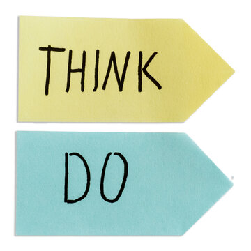 Think and Do Contrasting Action Concept Paper Arrows Transparent PNG
