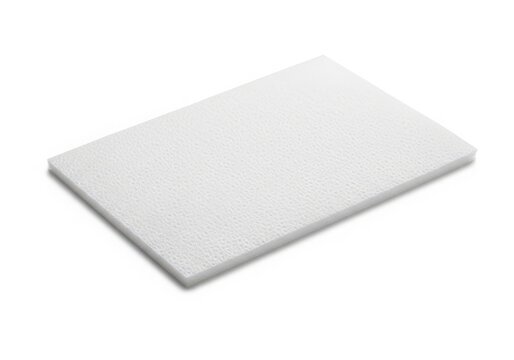 Soft white foam padding mat on clean surface