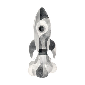 PNG Monochrome abstract rocket illustration