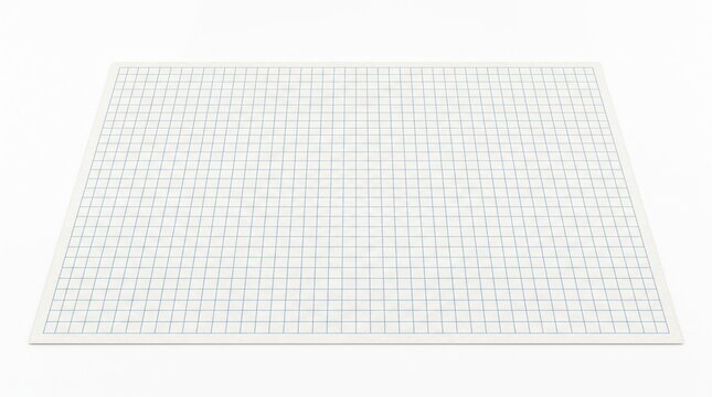 White graph paper grid plane in perspective view isolated on clean background.