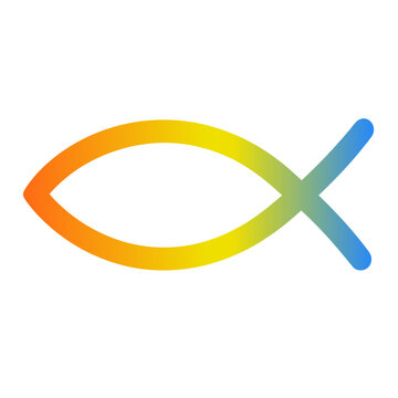 colorful ichthys christian fish symbol representing faith and belief vector illustration sticker