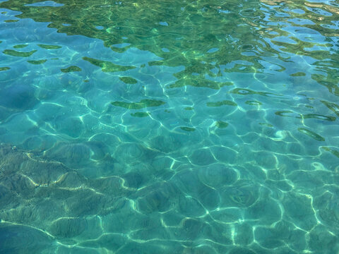 Turquoise sea clear calm water surface 
