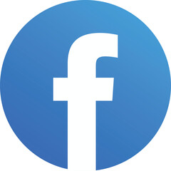 A white letter f inside a solid blue circle on a white background, representing social media, networking and digital, communication apps