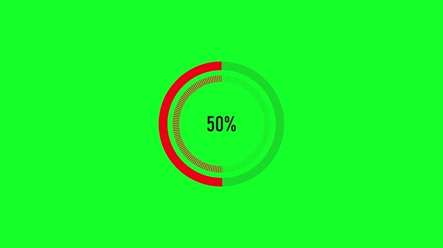 Percent Circular Progress Loading Animation with Colorful Ring.4k video