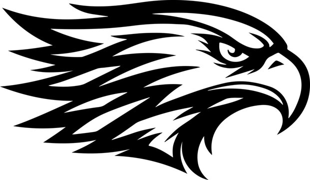 Tribal Hawk Head Mascot svg, 