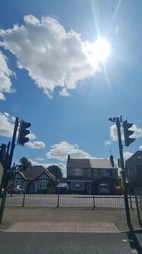 Time Lapse Footage. August 7th, 2026. Urban City Streets View of Luton Town of England United Kingdom During Mostly Sunny Day