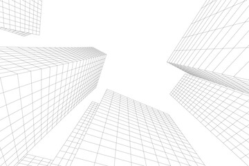 Fototapeta premium Abstract architectural building 3d rendering