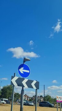Time Lapse Footage. August 7th, 2026. Urban City Streets View of Luton Town of England United Kingdom During Mostly Sunny Day