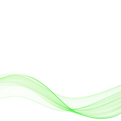 Obraz premium Abstract smooth green wave of wavy lines vector illustration on white background. eps 10