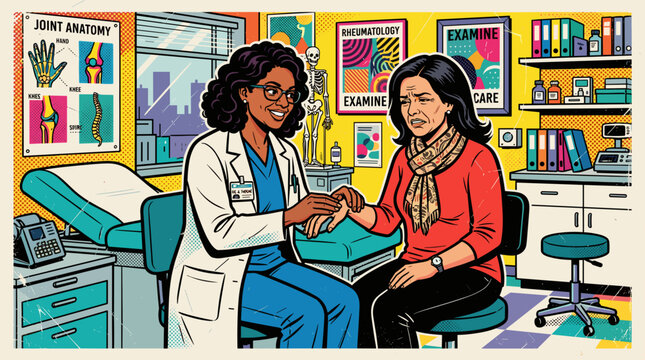 Doctor discussing treatment for World Arthritis Day with patient  