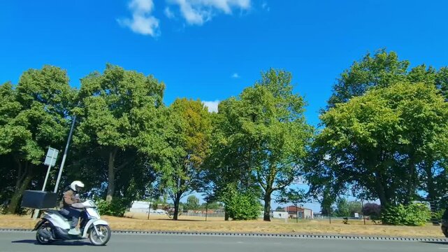Time Lapse Footage. August 7th, 2026. Urban City Streets View of Luton Town of England United Kingdom During Mostly Sunny Day