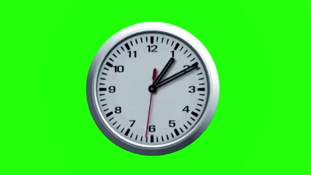 Wall clock on a green background.