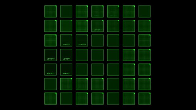 Matrix-inspired server sci-fi interface simulation