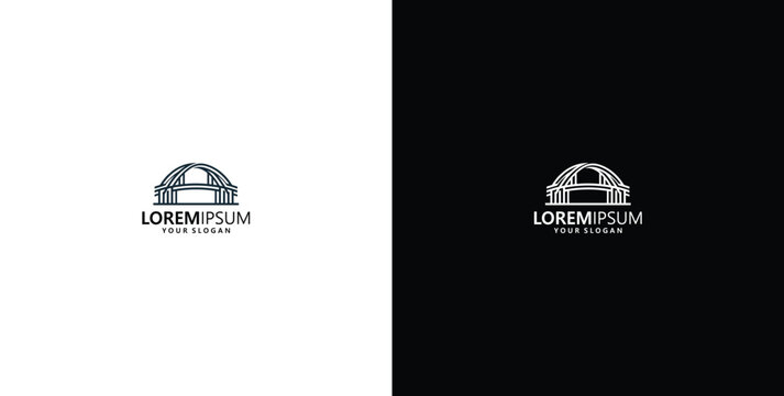 Minimalist observatory and classic dome building logo template design