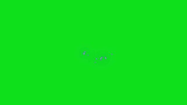 Neon blue lightning shockwave fx animation with cartoon thunder electric sparks, glowing plasma energy arcs, dynamic flash burst, hand drawn effects on green background 4K..