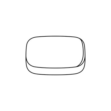 Simple Rectangular Object Side View Line Art - Blank Placeholder or Soap Bar
