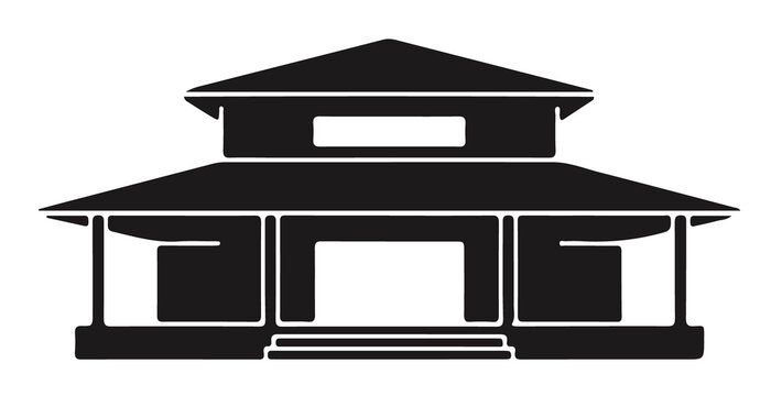 Modern minimalist shipping container house vector icon