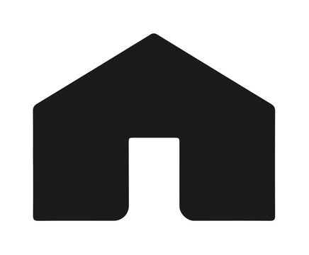 Minimalist house silhouette flat vector icon