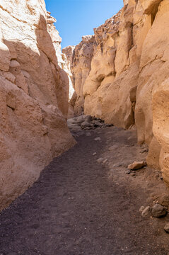 A view entering the narrow section of the Culebrillas canyon close to Arequipa, Peru in the dry season