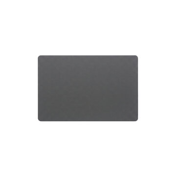 Minimalist dark gray desk mat with rounded corners on a white background