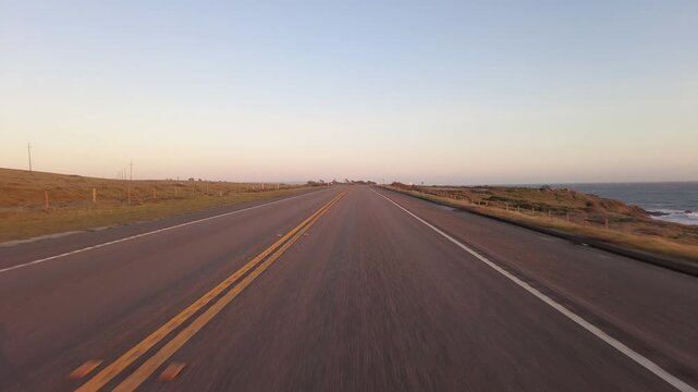 Big Sur Pacific Coast Highway Southbound 9 San Simeon to Morro Bay 12 Front View MultiCam Driving Plate California USA