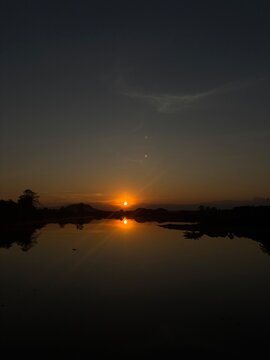 Golden Slience Over Home Lake