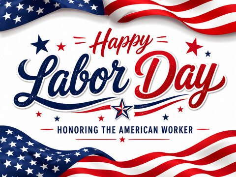 Happy labor day hand lettering background banner template.Vector illustration