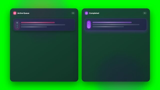Task Cards Moving Between Columns on Green Screen