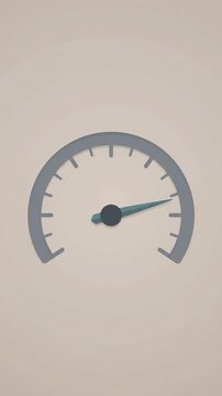 Minimalist speedometer and performance gauge motion graphic, ai generated