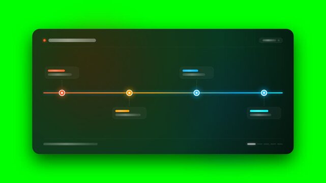 Colorful Product Roadmap Timeline Forming on Green Screen
