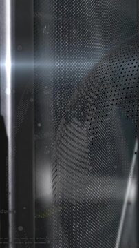 Metallic mesh and light reflections, futuristic technology animation