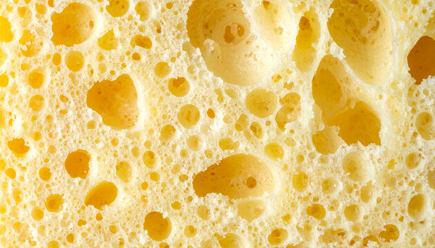 Vanilla cake sponge with delicate air bubbles in macro texture