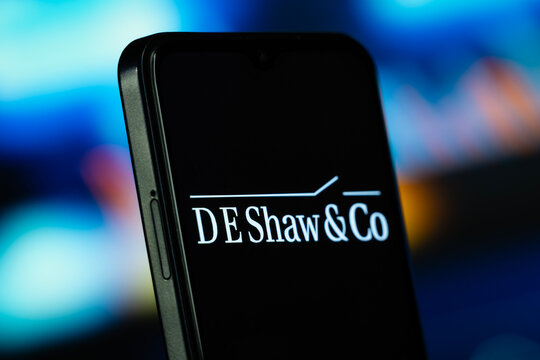 New York, United States- 7 July 2026: D. E. Shaw & Co. logo is seen on a smartphone.