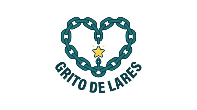 Grito de Lares heart shaped anchor chain symbol for Puerto Rican independence celebration