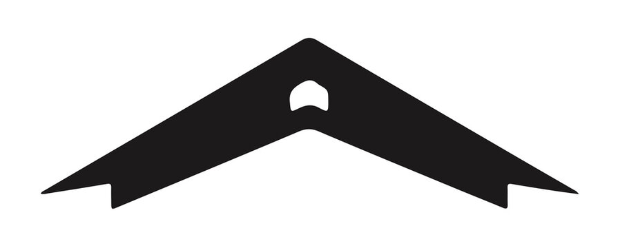 Minimalist geometric house roof silhouette vector icon