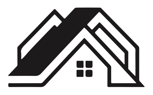 Modern commercial building residential home flat silhouette illustration