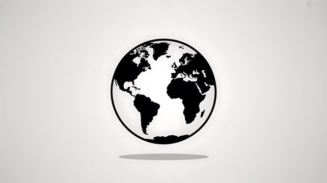 Black and white earth globe icon design