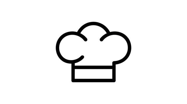 Simple black outline chef hat icon